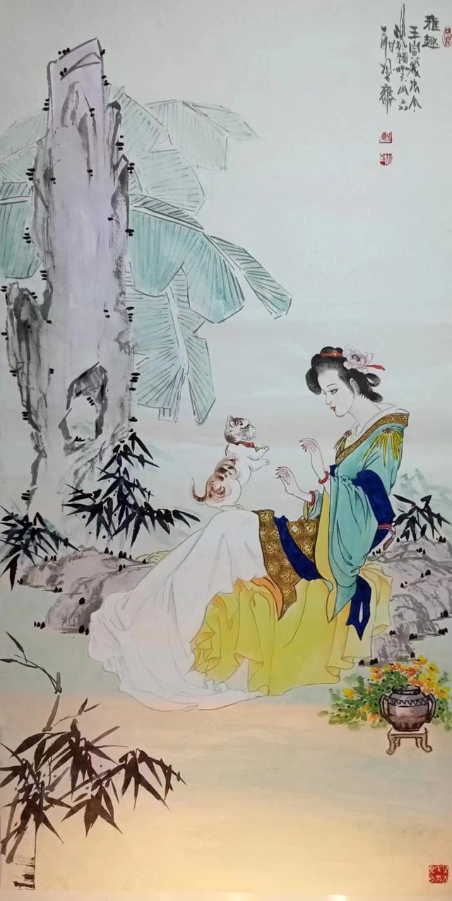 古典与现代-著名画家刘忠全工笔写意人物画作品欣赏-图16